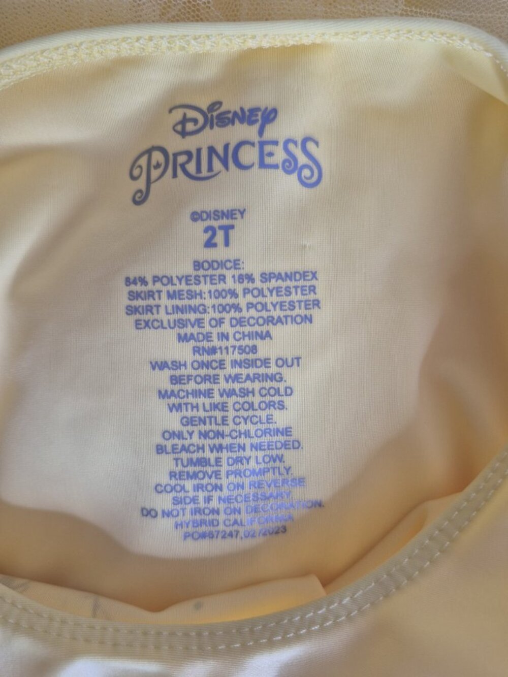 Disney Belle Beauty And The Beast Dress Costume Dress Up Sz 2T Toddler Tutu Girl - Picture 3 of 5